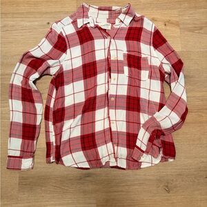 Universal Thread Red and White Plaid Button Down Shirt